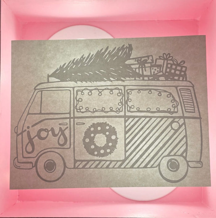 Van with Christmas Tree